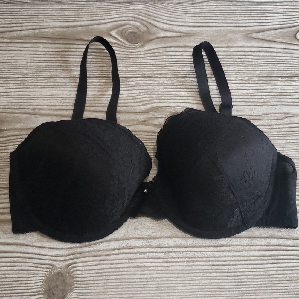 Ekouaer black lacev push up 36D bra